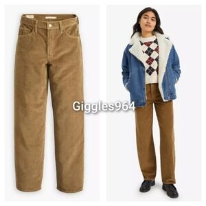 Levi's Baggy Dad Corduroy Jeans Cords Ermine Brown Tan